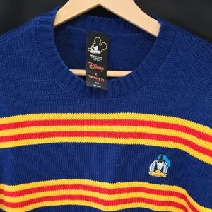 Disney Blue Sweater with Yellow and Red Stripes